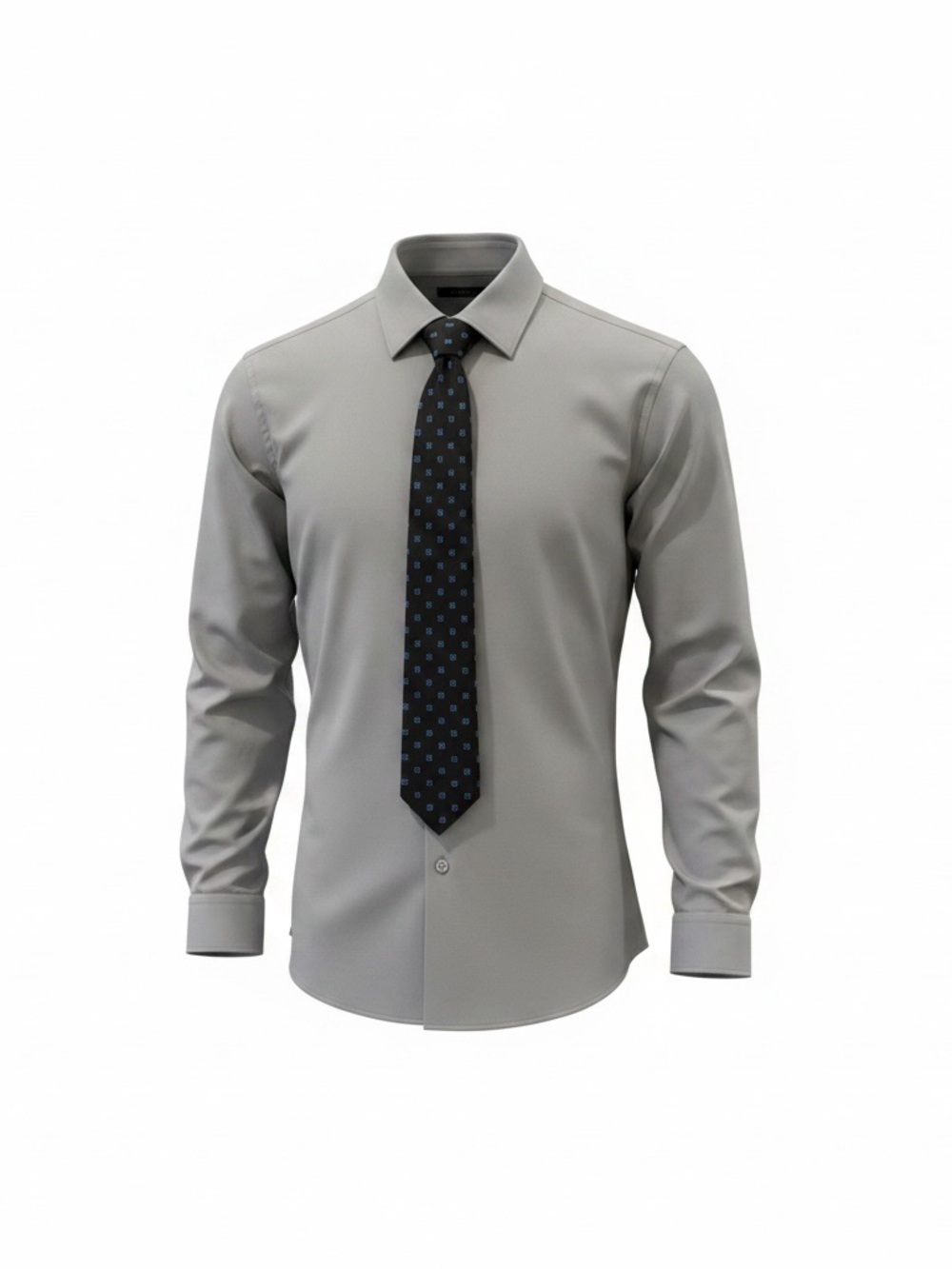Bespoke Dress Shirt & Tie Set Slim Fit Gray Men’s Small NWT